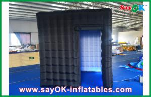 China Portable Photo Booth 2.4m Black Inflatable Photo Booth , LED Light Inflatable Picture Booth on sale