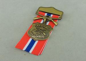 Quality Zinc Alloy Military Awards Medals , 3D Die Casting Short Ribbon Medallions wholesale