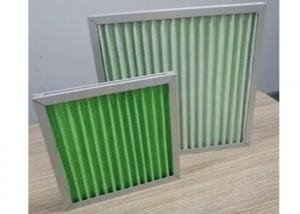Quality Green Pleated Panel Air Filters G1 G3 Efficiency Polyester Media Filter wholesale