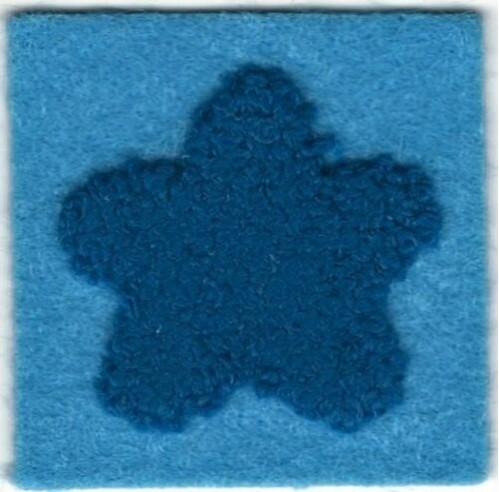 Quality Blue Felt Chenille Star Embroidery Patch wholesale