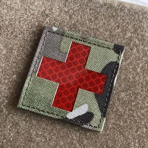Quality Infrared IR Reflective Medical EMT Tactical Patch 2x2 In Twill Fabric / Camo Fabric wholesale