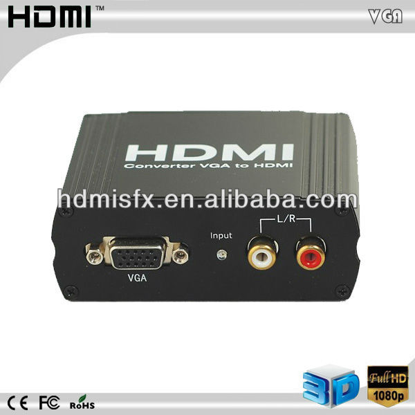 Quality 1080P Mini  vga +r/l to hdmi converter with vga analog wholesale