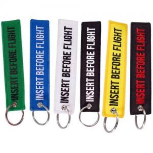 Quality Remove Before Flight Embroidery Keychains Bag Tag Travel Accessories wholesale