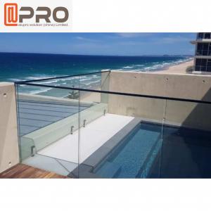 Quality Outdoor Stainless Steel Frameless Aluminum Handrail With Glass wholesale
