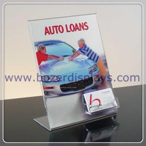 Quality Clear Acrylic Table Sign Holder with Business Card Pocket wholesale