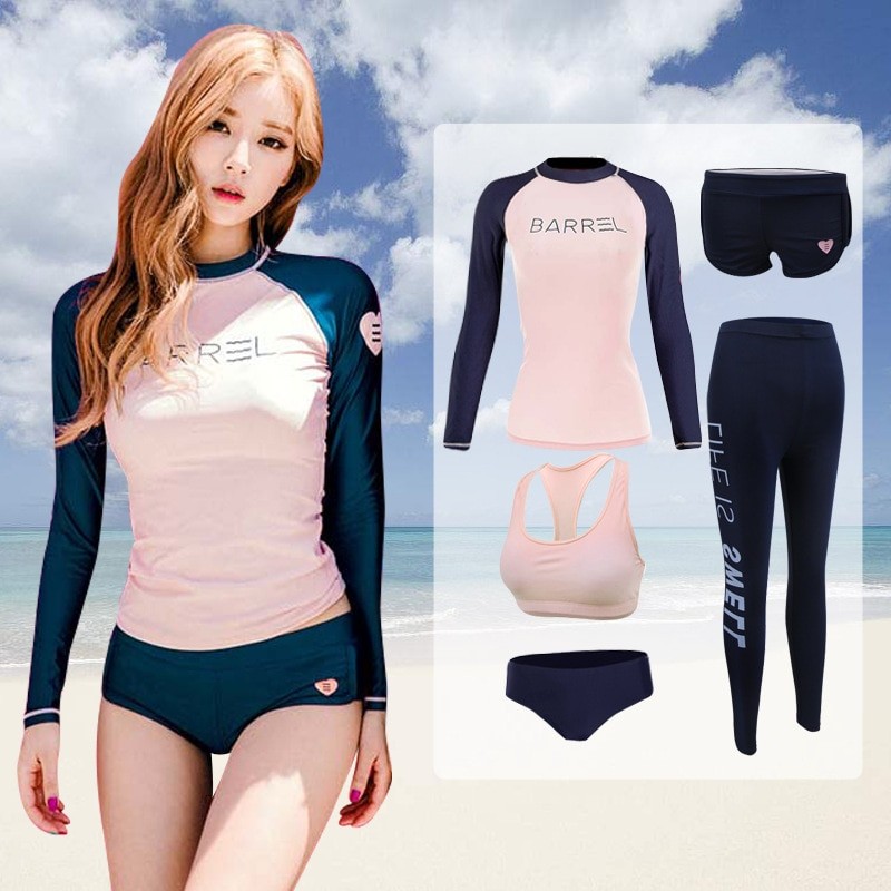 Quality Korean Style Swimsuit Women’s Long-Sleeved Split Surfing Suit Floating Diving Suit wholesale