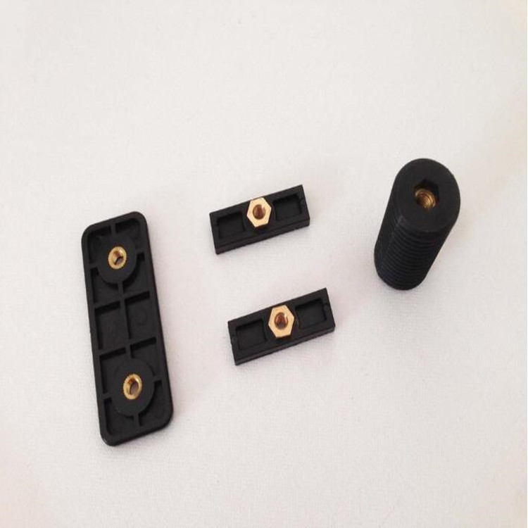 Quality Copper Nut Insert Black ABS Plastic Injection Molding Texture Surface wholesale