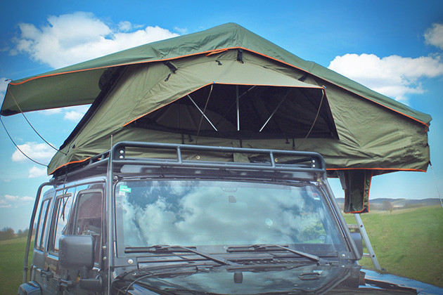 Quality Tear Resistant Pop Up Vehicle Tent With 2M Extendable Aluminum Ladder wholesale