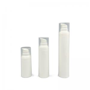 China Round Snap On Airless Pump Bottle Silk Screening 50ml For Cream on sale