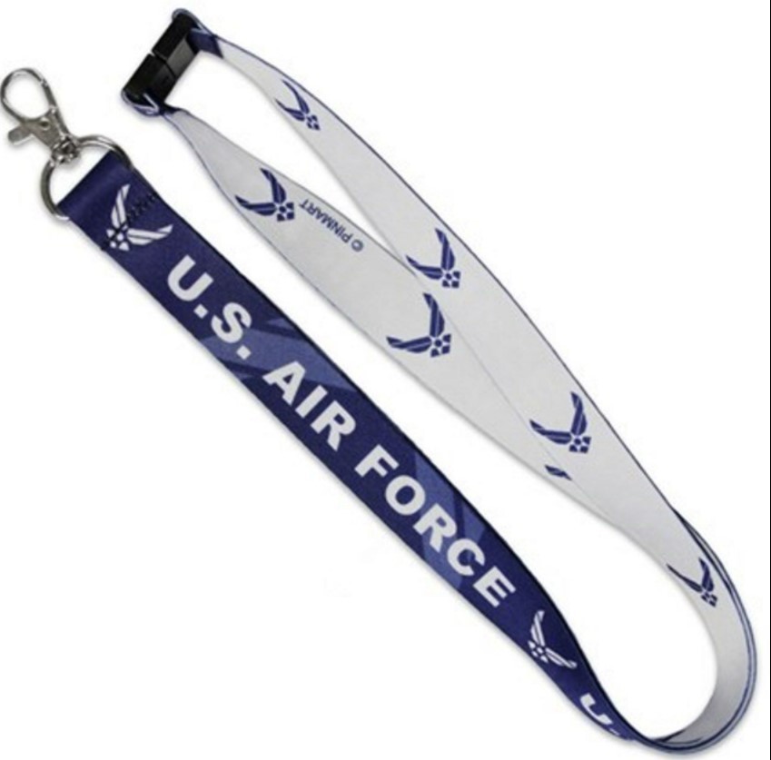 Quality US Air Force Logo Printed Lanyard Neck Strap ID Holder Breakaway Clasp Reversible wholesale