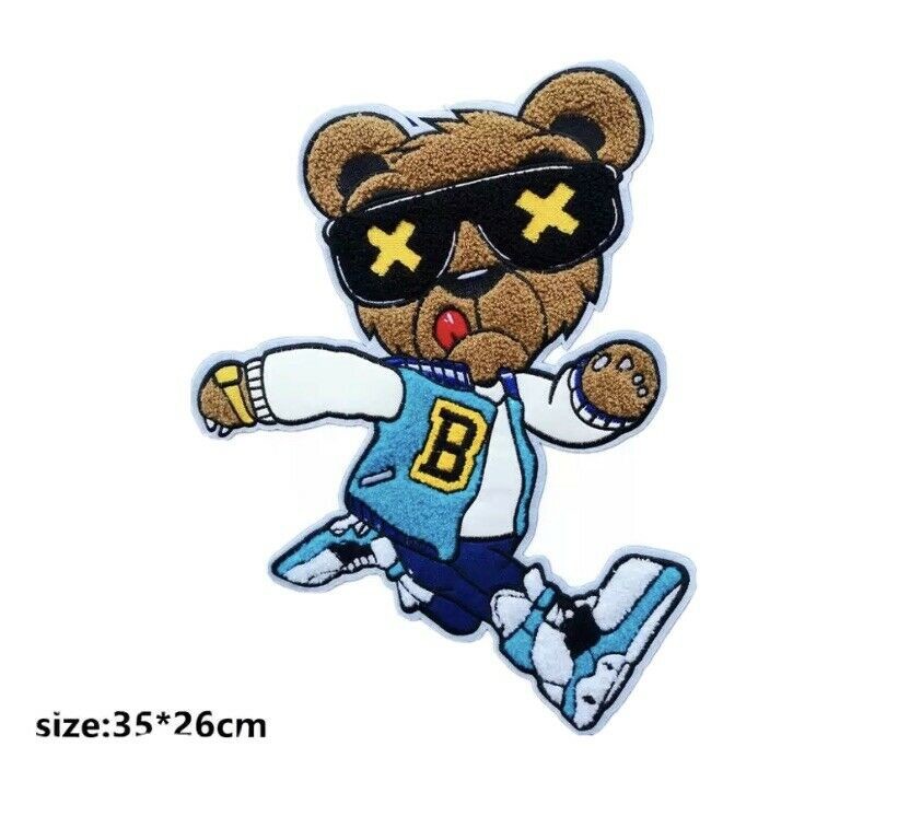 Quality Chenille Bear Sew On Embroidery Patch Size: 35*26 cm wholesale
