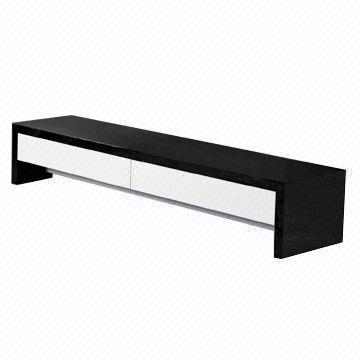Quality TV stand with MDF and black and white high glossy painting wholesale