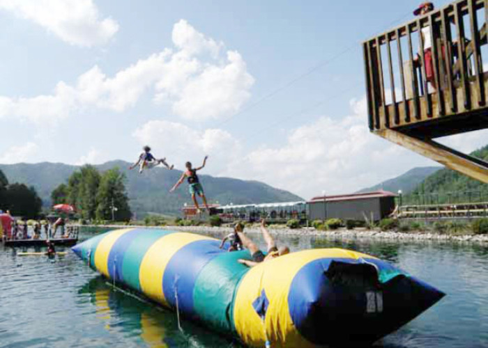 Quality Floating Inflatable Water Trampolines , Lake Inflatable Water Blob wholesale