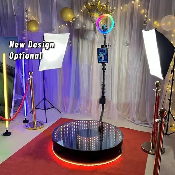 Cheap Slow Motion Automatic 360 LED Photo Booth With Tempered Glass for sale