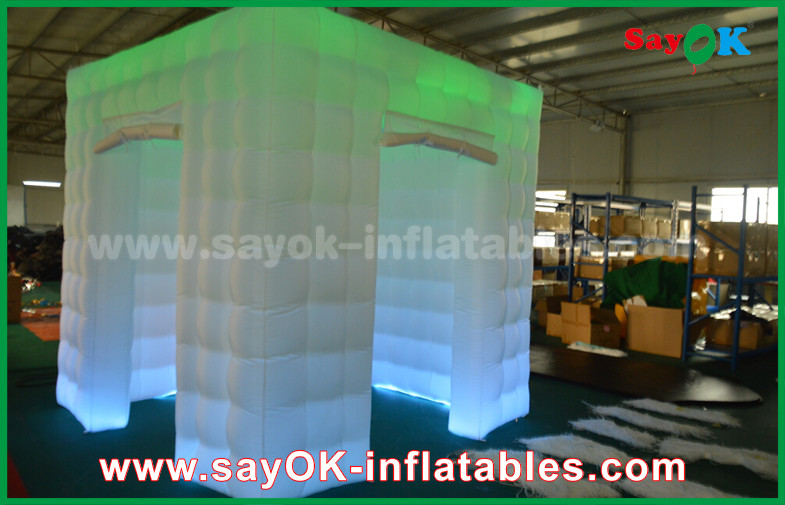 China Inflatable Party Tent Green Color Inflatable Led Photo Booth For Wedding / Club / Party on sale