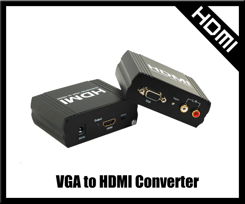 Quality Manufacturer  Mini vga +r/l to hdmi converter box Full HD 1080P wholesale