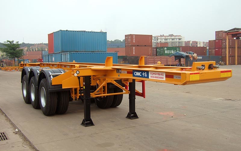 Quality Flatbed Shipping Container Delivery Trailer High Efficiency For Port Transport wholesale