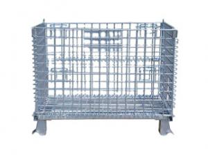 Quality 1t Wire Mesh Pallet Cage Industrial Material Handling Stackable Welded Steel Transport wholesale