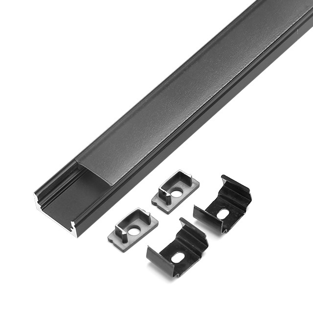 Quality U Shape Black Surface Mounted LED Profile Aluminium Alloy Material For LED Strip wholesale