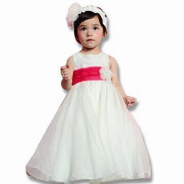Quality Flower Girl Dress with Bowtie, Sleeveless, OEM Orders are Welcome, Available in Ivory wholesale