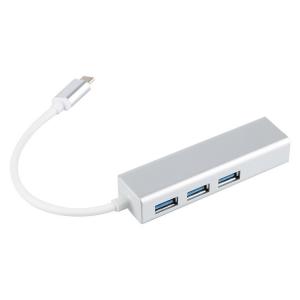 China Aluminium Case 3 Ports RJ45 Ethernet USB Type C Hub on sale