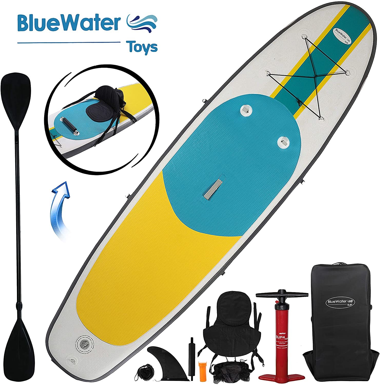 Buy cheap Yellow Green 3 Fin 10'X32''X6'' Inflatable Surf Boards from wholesalers