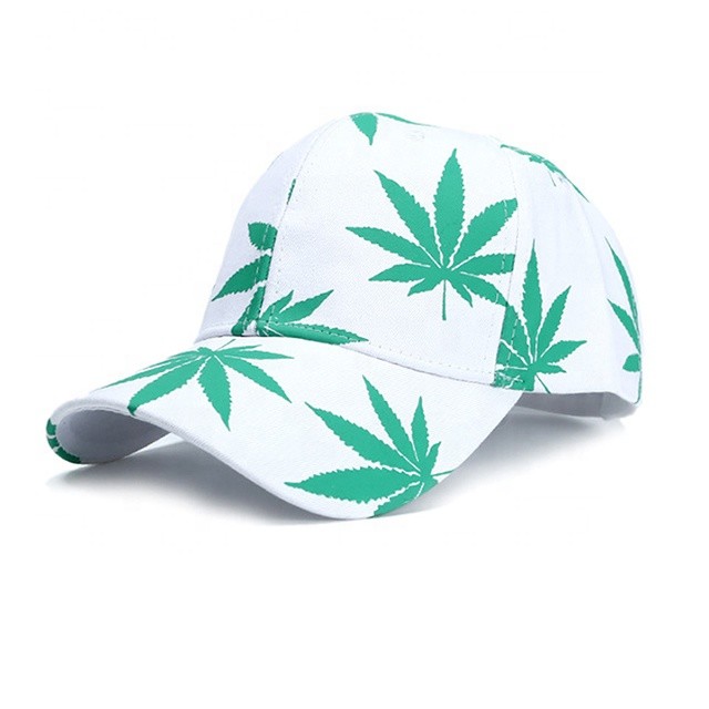 Quality 2019 Green Leaf Mens Baseball Hats , Wild Sunshade Printing Casual Baseball Caps wholesale