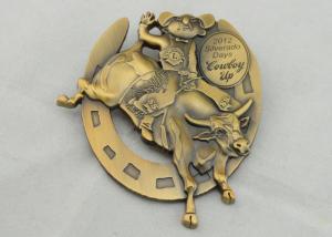 Quality 4.0mm High Relief 3D Die Cast Medals By Antique Gold Plating For Gift wholesale