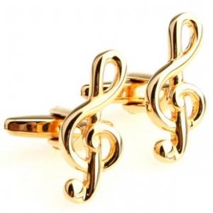 Quality Gold Music Note Cufflinks wholesale