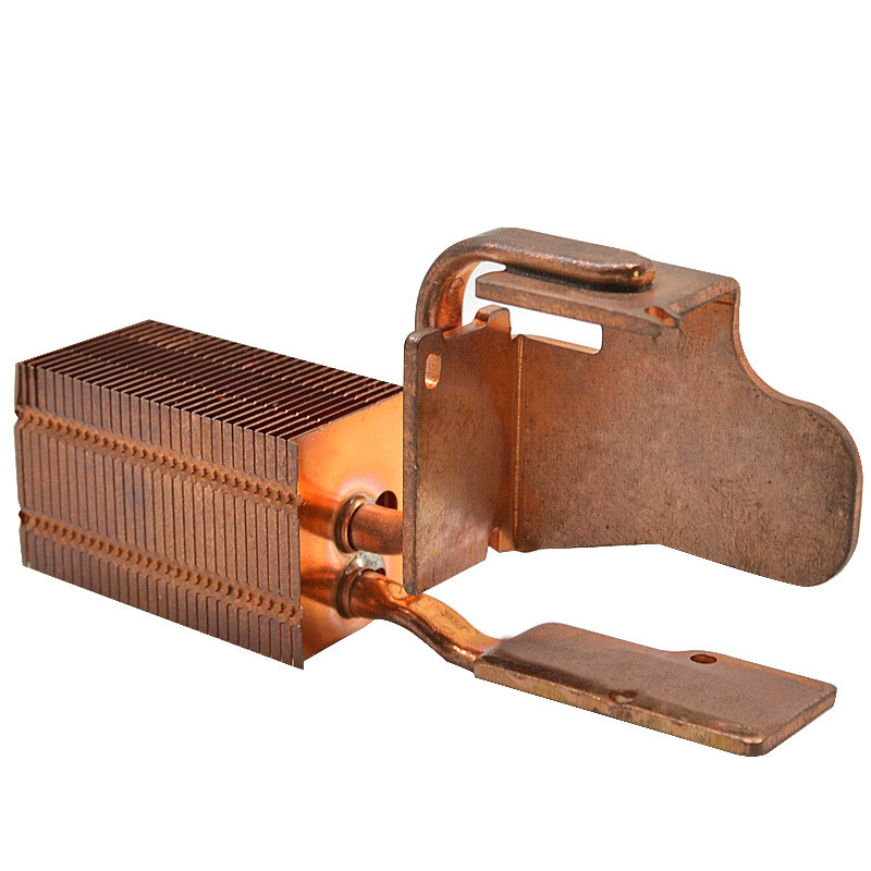 Quality Pure Copper Heat Pipe Radiator Heat Sink With Buckle Fin Anti Oxidation wholesale