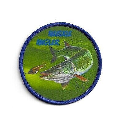 Quality Walleye Fishing Dye Sublimation Patch Custom Size Plastic Backing wholesale