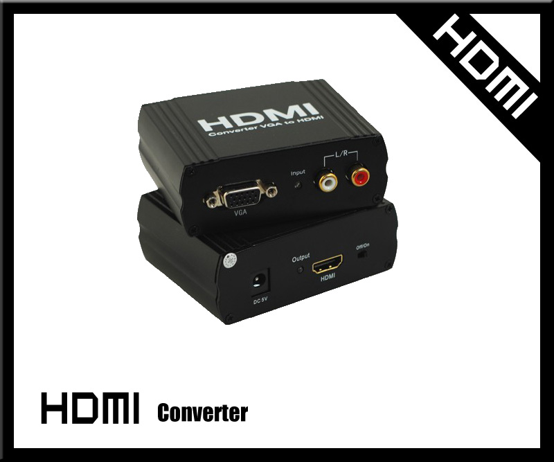 Quality Mini vga +r/l to hdmi converter box support 1080p wholesale