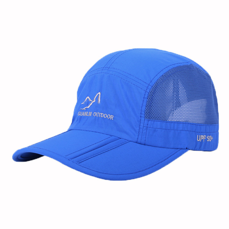 Quality Custom Foldable 5 Panel Camper Hat Stylish Curved Brim Cap 100% Polyester wholesale