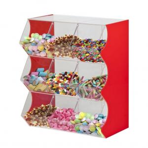 Quality 3mm Thickness Acrylic Candy Display Bins With Dividers Lucite Cabinet wholesale