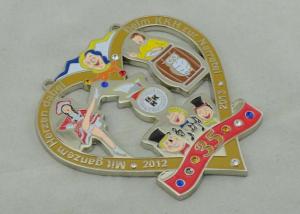 Quality 3.5mm Swaroviski Stone Cartoon Carnival Medal / Custom Zinc Alloy Medal wholesale