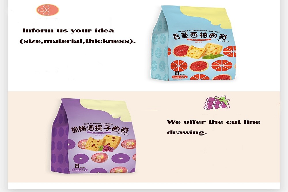 Quality Custom Stand Up Zipper Cookies Packaging With Zipper Mylar Bags wholesale