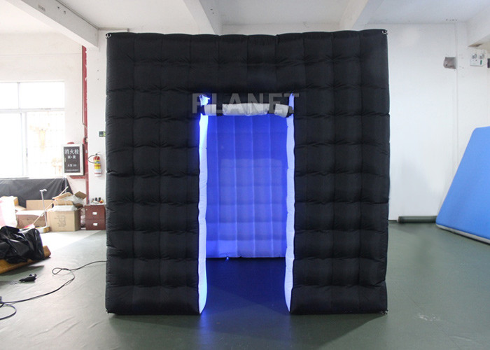 China Durable Inflatable Cube Photo Booth Enclosure Black Exterior And White Interior on sale