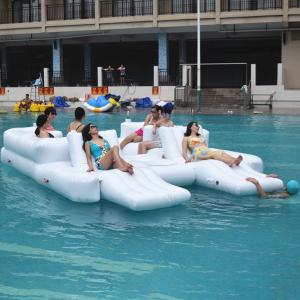Quality White Color 6 Persons Inflatable Floating Island Lounge For Water Sports wholesale