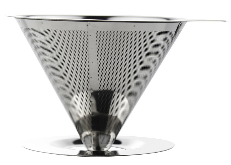 Quality Durable Pour Over Coffee Filter Cone With Stand , Metal Coffee Dripper wholesale