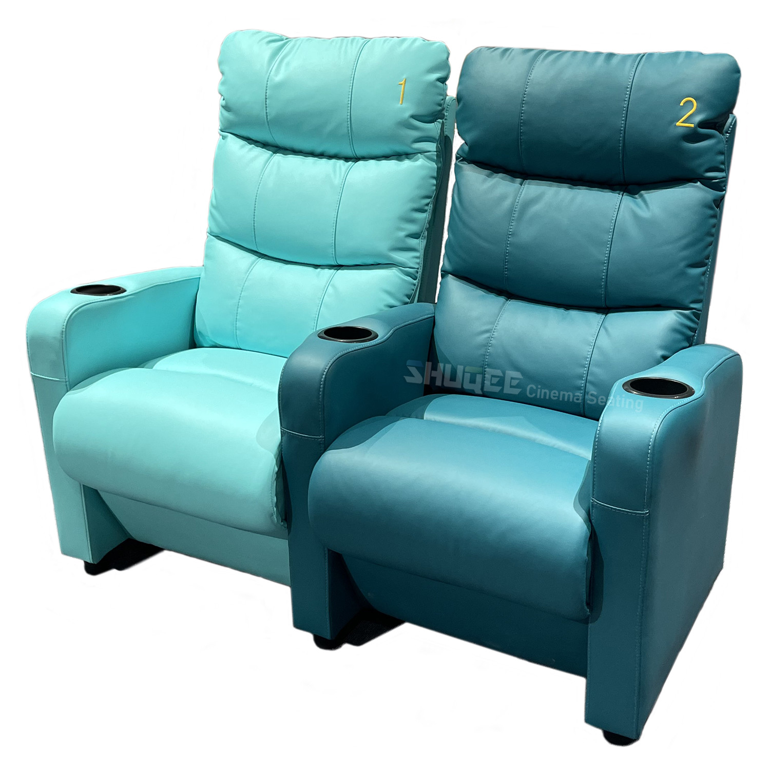 Quality 3D Colorful Movie Theater Seating VIP Leather Cinema Sofa With Cup Holder wholesale