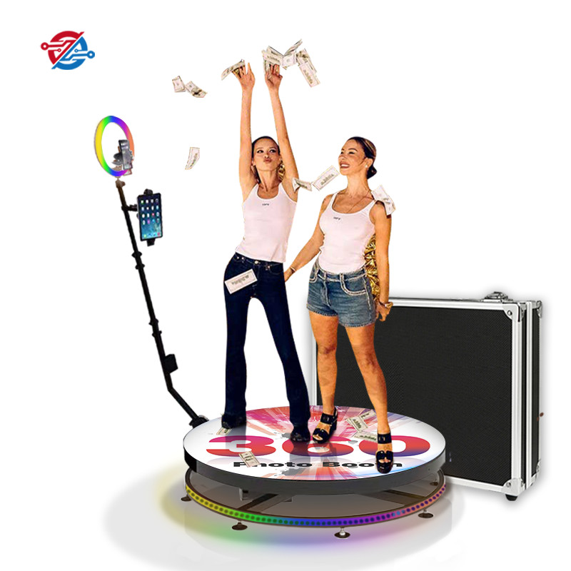 China Led Mirror Glass Intelligent Remote Control Rgb Light Slow Motion Rotating 360 Photo Booth on sale