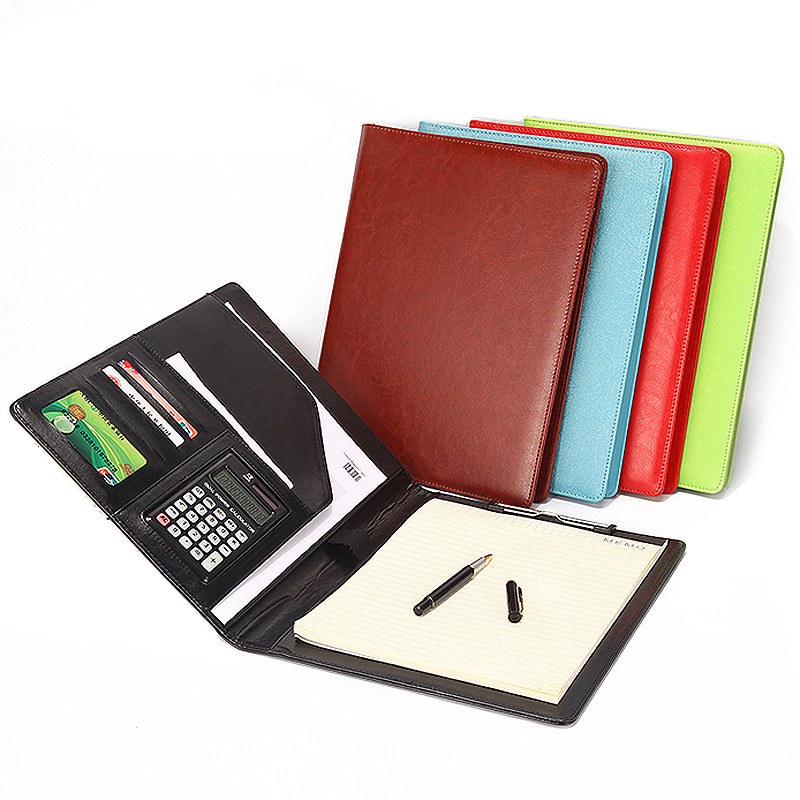 Quality Business Conference Document Notebook Folio Embossed A4 PU Material wholesale