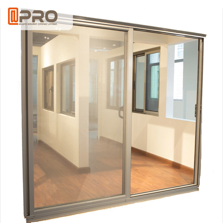 Quality Modern House Security Aluminium Sliding Glass Doors With Powder Coating hidden sliding doors Double sliding doors wholesale