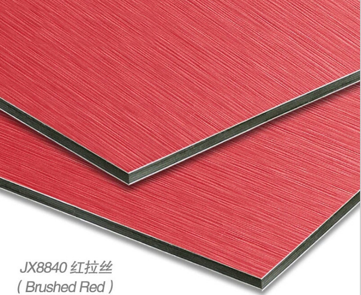 Quality 3mm Red Brushed ACM , aluminium composite panel wholesale
