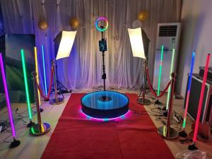Parties Automatic LED 360 Photo Booth 80cm Diameter With Free Logo