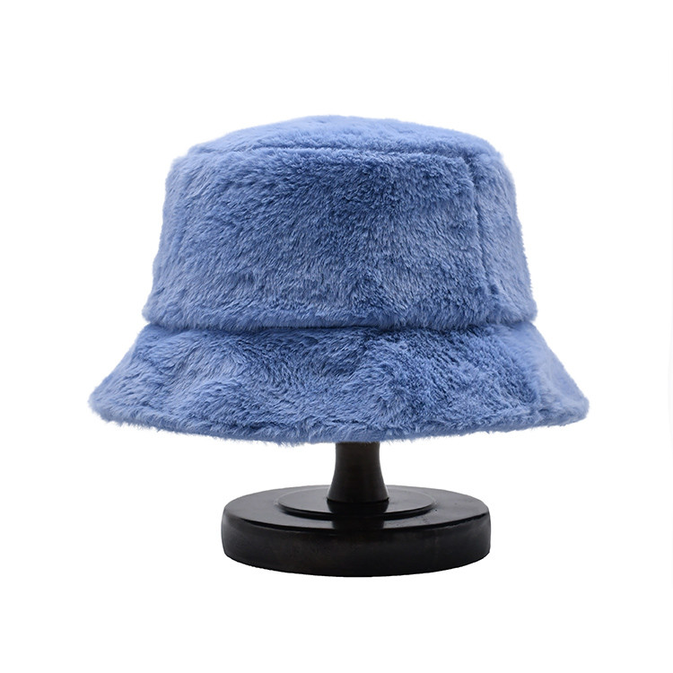 Quality Women Autumn Winter Bucket Hats Plush Soft Warm Panama Caps Lady Flat Top Fishing wholesale