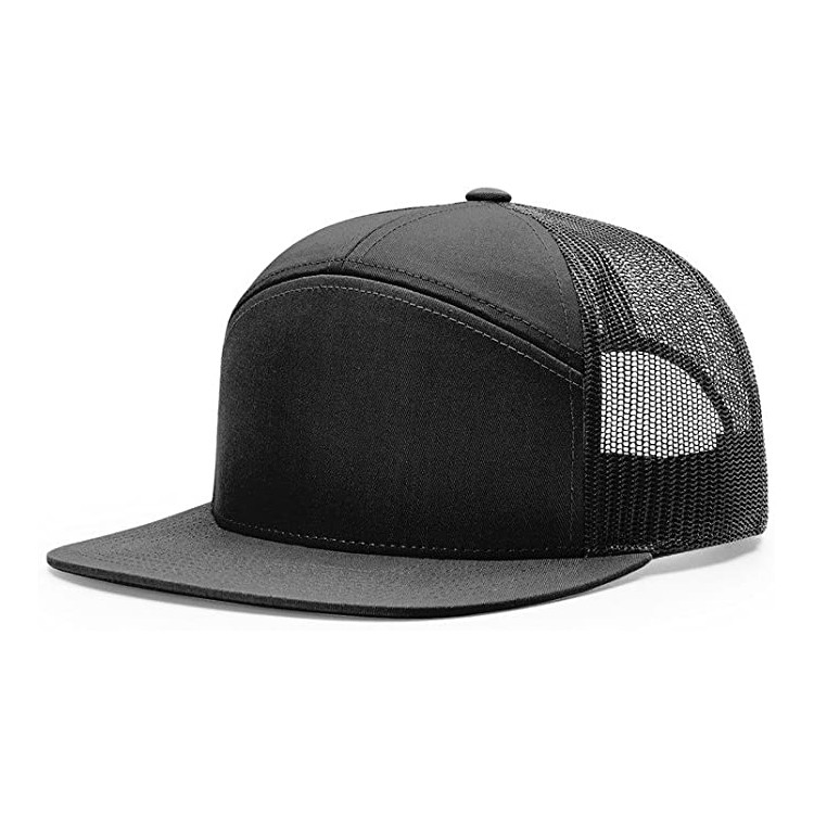 Quality 56CM 7 Panel Trucker Cap Richardson Blank Flat Brim 958 Snapback Hat For Men wholesale