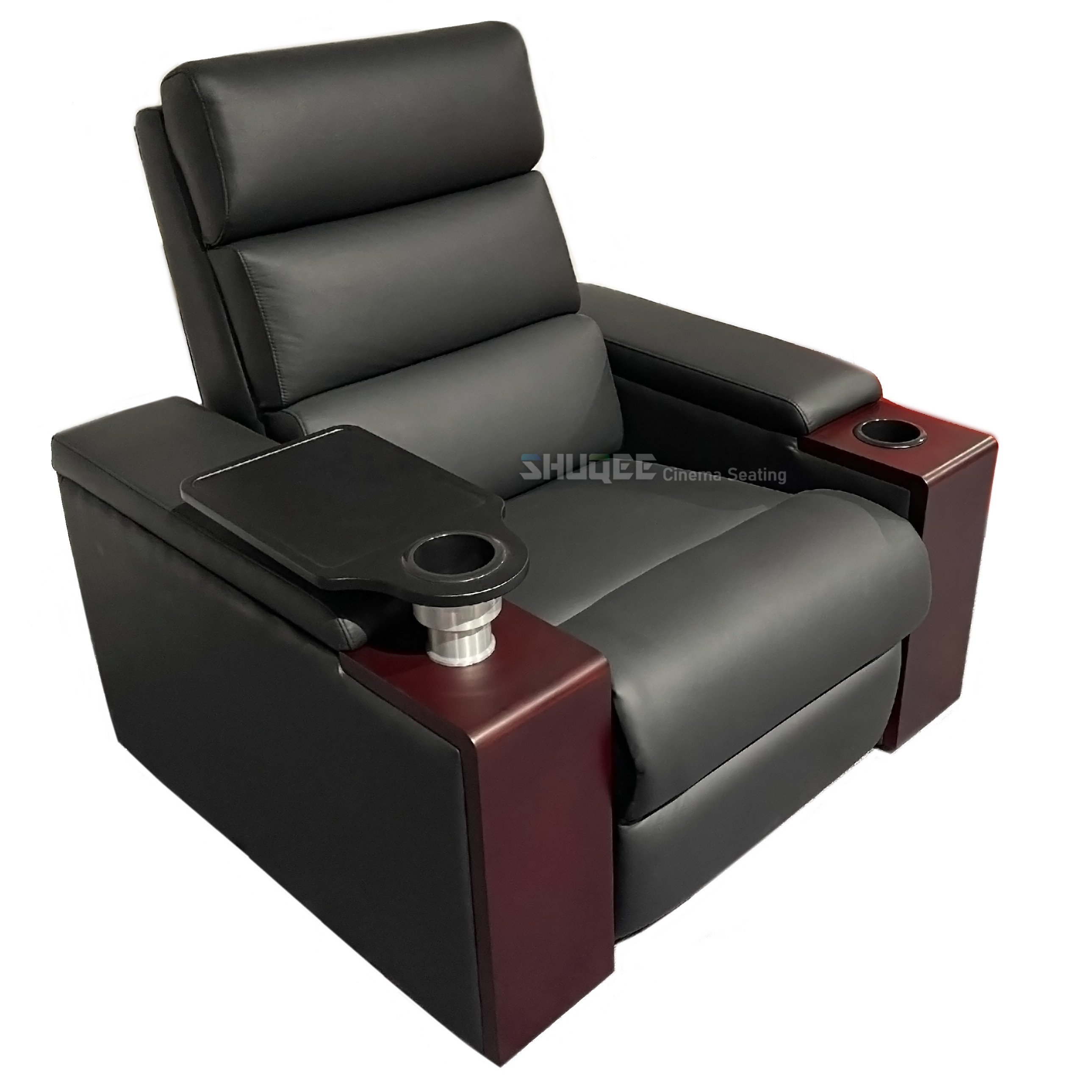 Quality Synthetic Leather Movie Theater VIP Sofa With Rotating Tray wholesale