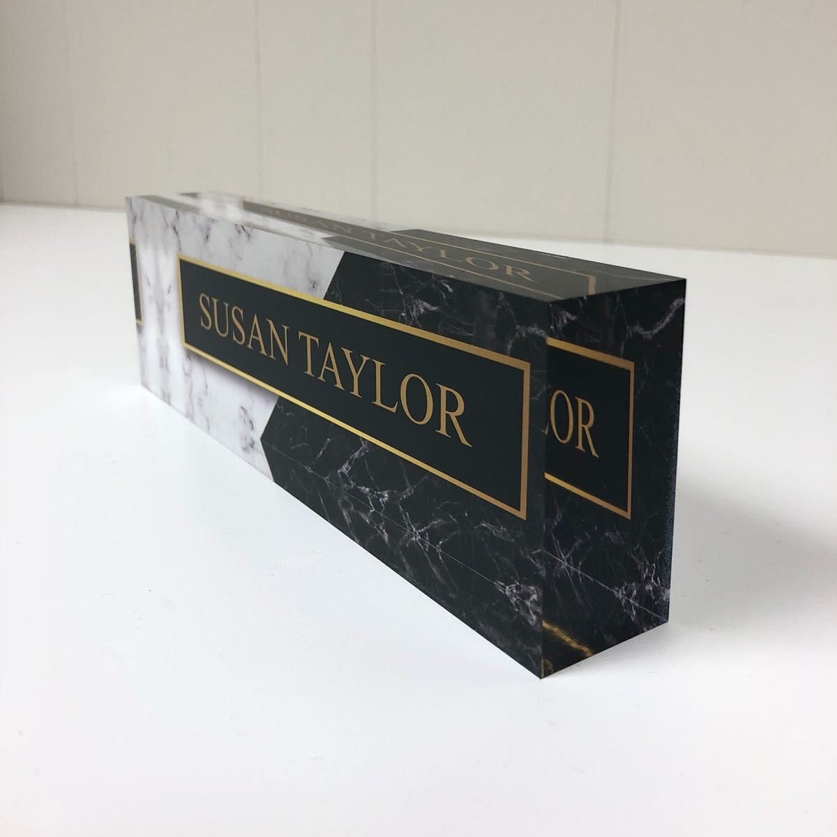 Quality Black Desk Laser Cut Acrylic Name Plate For Company Display wholesale