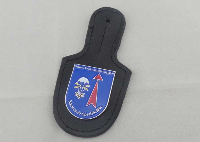 Quality Kommando Leather Pocket Badge And Personalized Leather Keychains With Nickel Plating wholesale
